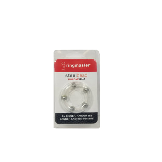 Stretchy Steel Bead Silicone Ring