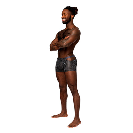 Male Power Snaked Pouch Short Black/Blue XL