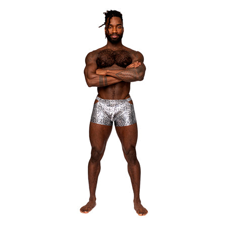 Male Power Snaked Pouch Short Silver/Black S