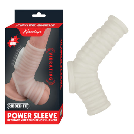 Vibrating Power Sleeve Ribbed Fit Wht