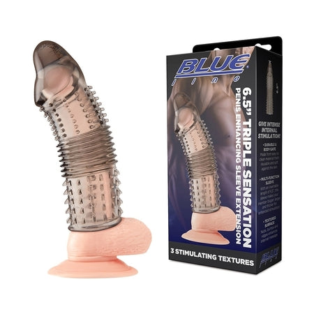 Blue Line C & B 6.5' Triple Sensation Penis Enhancing Sleeve Extension - Smoke