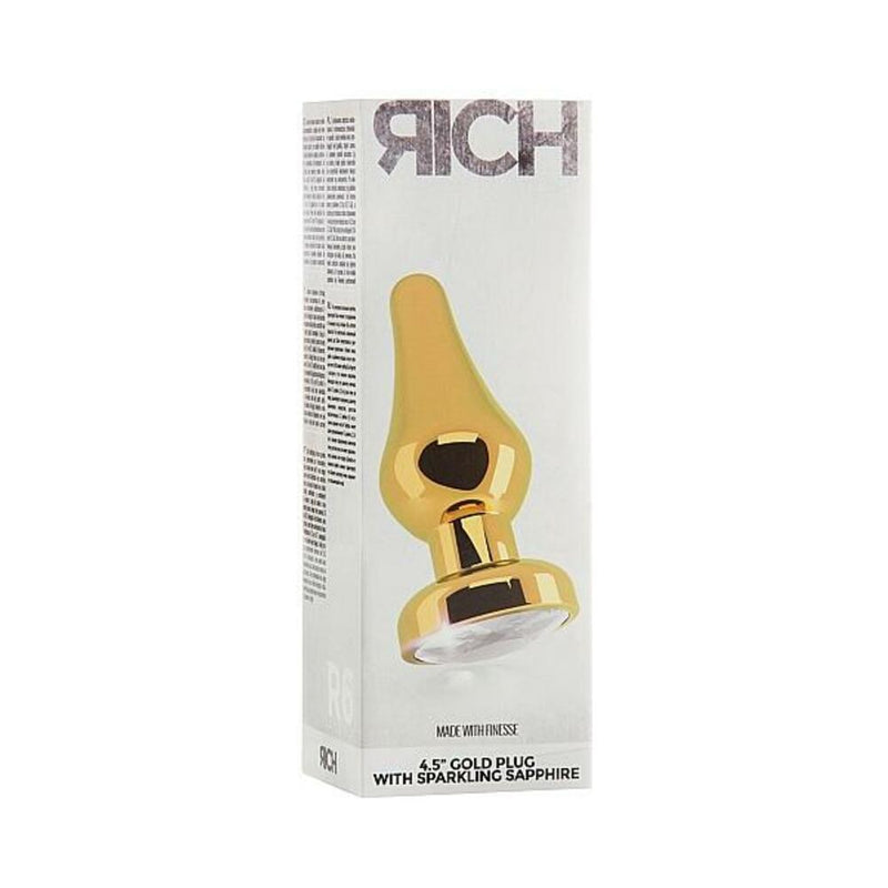 Rich R6 Gold Plug 4.5 Clear Sapphire