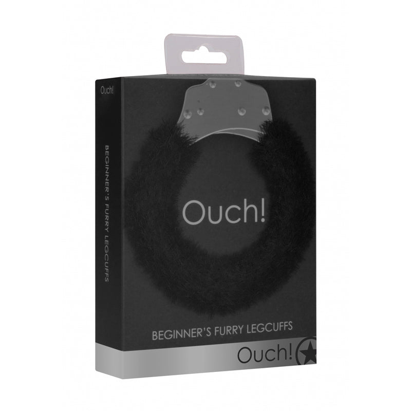 Ouch! Beginner&#39;s Legcuffs Furry Black