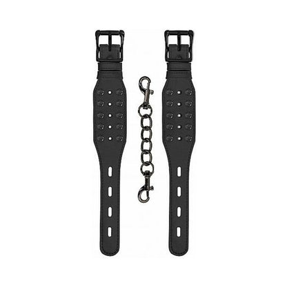 Ouch! Skulls & Bones Spiked Handcuffs Black
