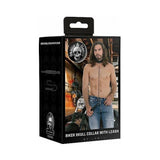 Ouch! Skulls & Bones Neck Chain With Skulls And Leash Black
