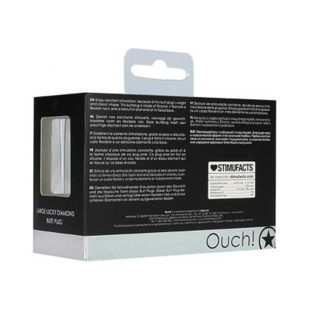 Ouch! Large Lucky Diamond Butt Plug - Black