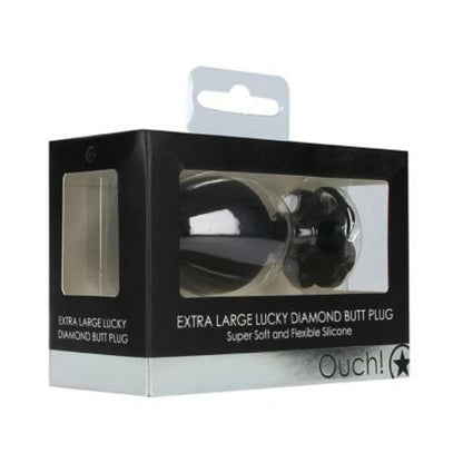 Ouch! Extra Large Lucky Diamond Butt Plug - Black