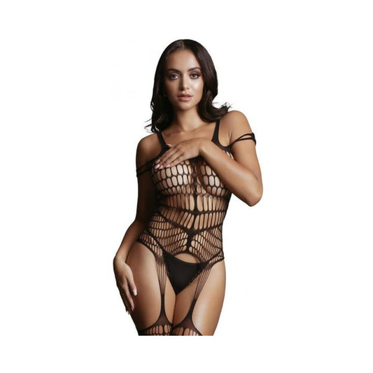 Shots Le Desir Shredded Bodystocking Black O/s