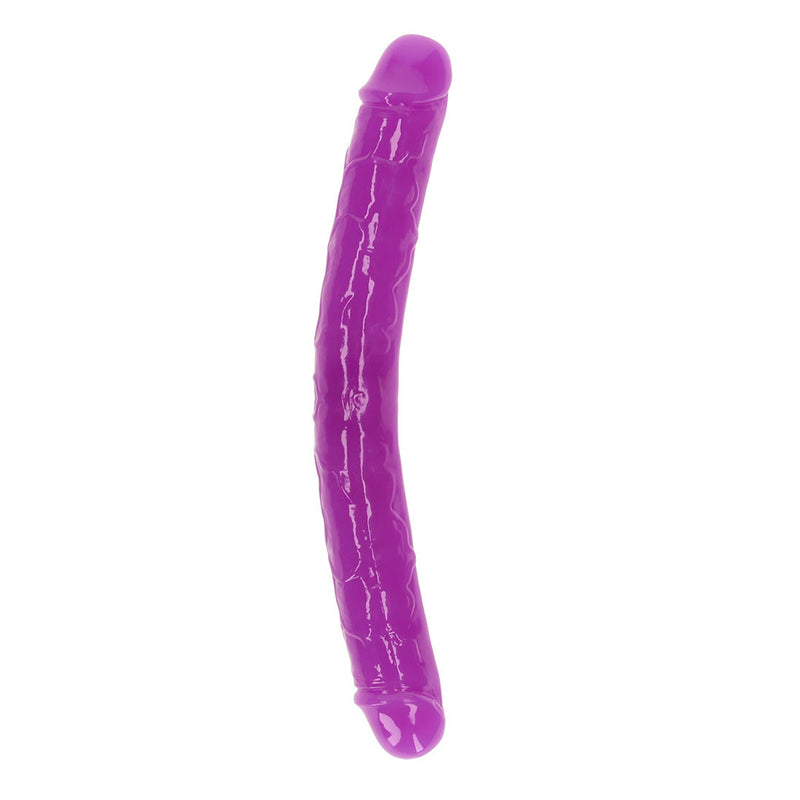 Realrock Glow In The Dark Double Dong 12&#39;&#39; Neon Purple