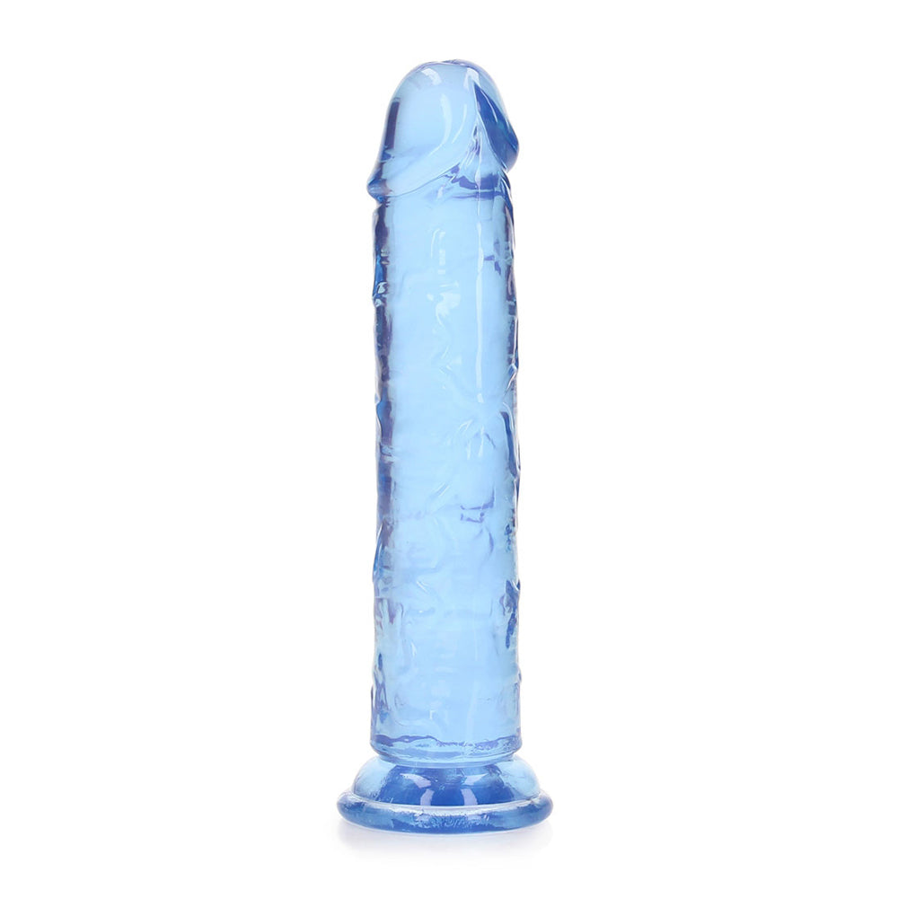 Realrock Crystal Clear Straight Realistic Dildo With Suction Cup 7'' Blue