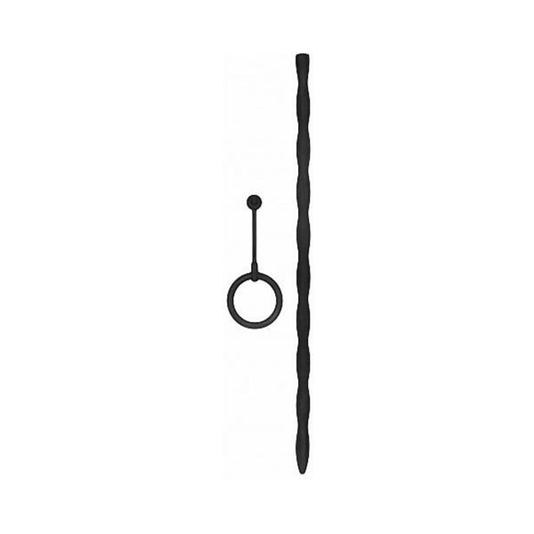 Shots Ouch Urethral Sounding Silicone Plug & Cock Ring Set - Black