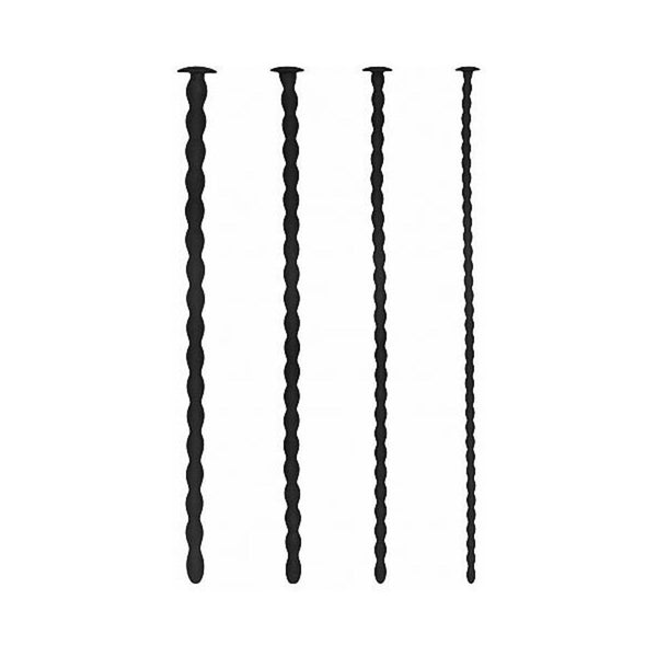 Shots Ouch Advanced Urethral Sounding Silicone Spiral Plug Set - Black