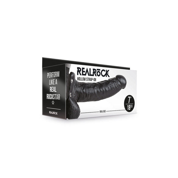 Realrock Hollow Strap-On With Balls 7&#39;&#39;