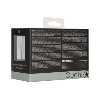 Ouch! Large Diamond Butt Plug With Handle - Black