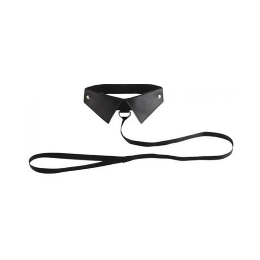 CLASSIC COLLAR W/LEASH BLACK
