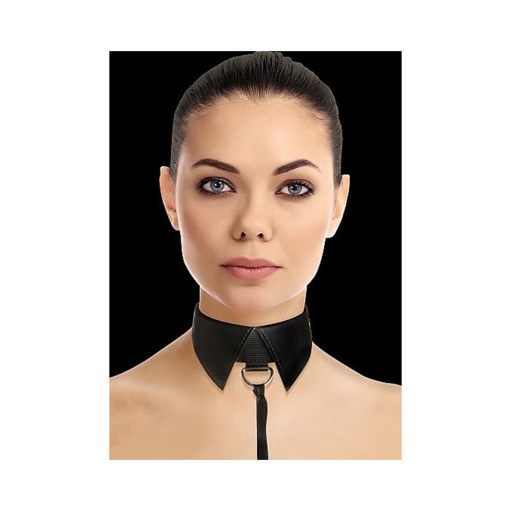 CLASSIC COLLAR W/LEASH BLACK