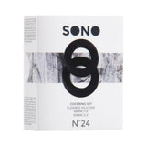 Sono No 24 Cock Ring Set Flexible Silicone Black 2 Pack