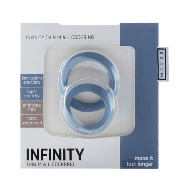 Infinity Thin M And L Cock Rings Blue