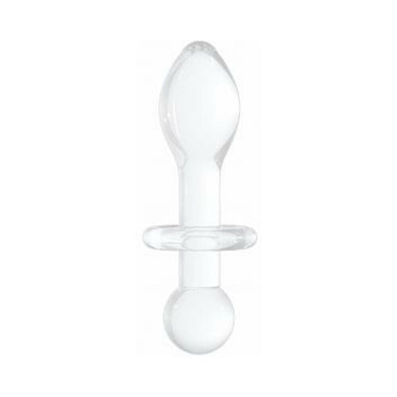 Chrystalino Rocker White Glass Butt Plug