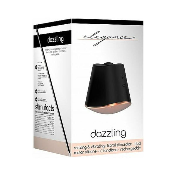 Dazzling Rotating Vibrating Clitoral Stimulator Black