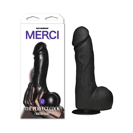Merci The Perfect Cock With Removable Vac-U-Lock Suction Cup 7.5in Black