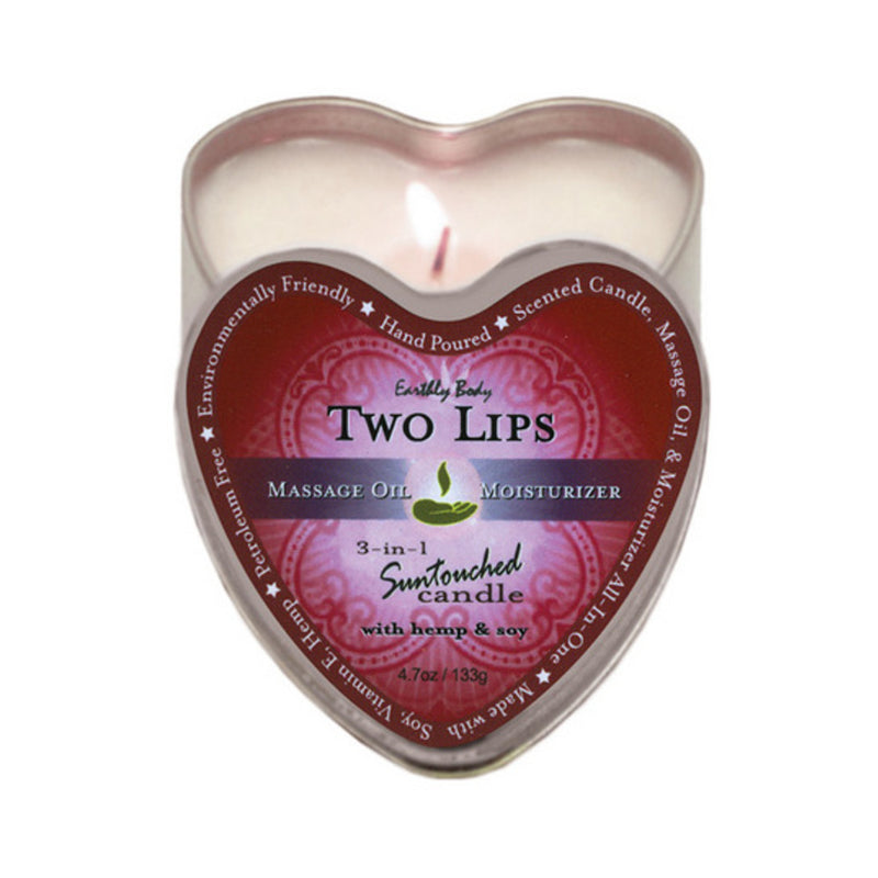 Earthly body 3 in 1 candle - 4 oz two lips