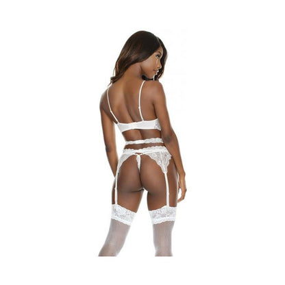 Bra, Garterbelt, And G-string White Os Hanging