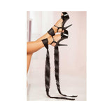 Satin Entangle Ties W/ Lace Trim Black O/s