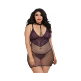 Chemise & G-String Eggplant Purple Queen O/S