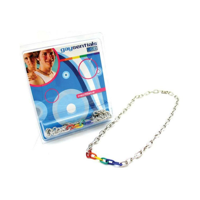 Gaysentials Rainbow and Silver Links Necklace 20 inches