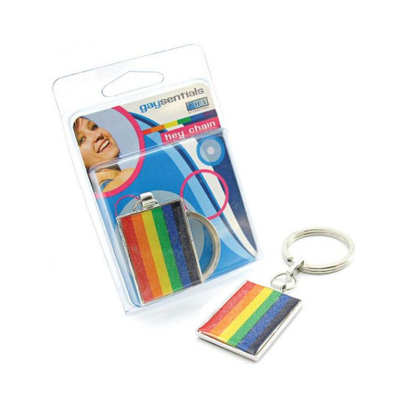 Gaysentials Rainbow Flag Pewter Key Chain
