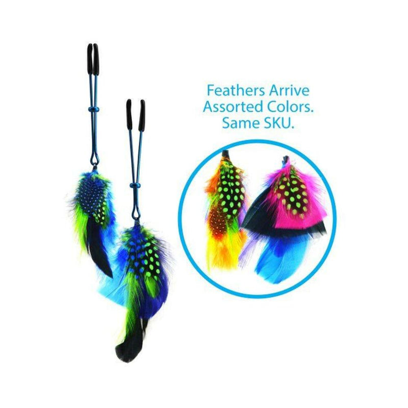 Colored Feather Blue Tweezer End Nipple Clamps