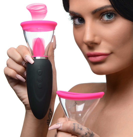 Inmi Shegasm Lickgasm Mini 10X Licking & Sucking Stimulator - Black/Pink