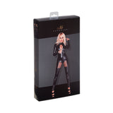 Noir Powerwetlook Stocking With Panties With Silver Zipper Xl