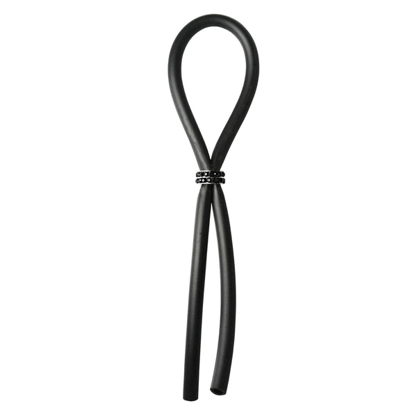 C-RING LASSO BLACK GEMS BEAD SILICONE BLACK