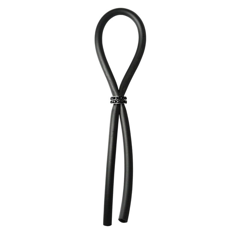 C-RING LASSO BLACK GEMS BEAD SILICONE BLACK