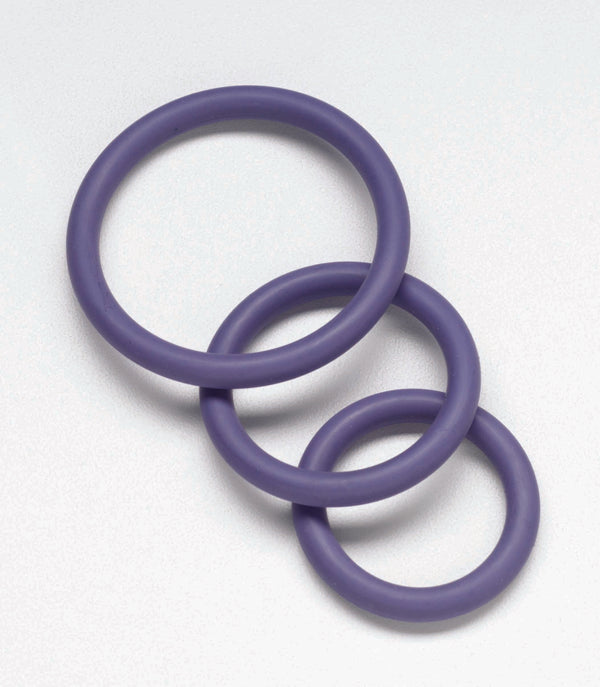 Spartacus Nitrile Cock  Ring Set - Purple Pack of 3