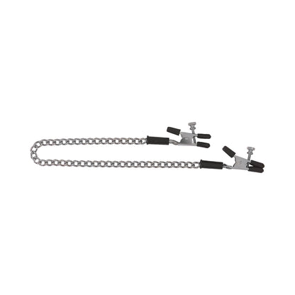 Spartacus Adjustable Nipple Clams With Curbed Chain Rubber Tipped