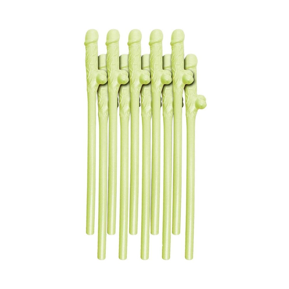 Bachelorette Party Favors Dicky Sipping Straws - Glow in the Dark Pack of 10