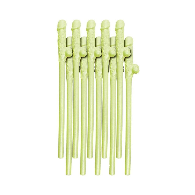 Bachelorette Party Favors Dicky Sipping Straws - Glow in the Dark Pack of 10
