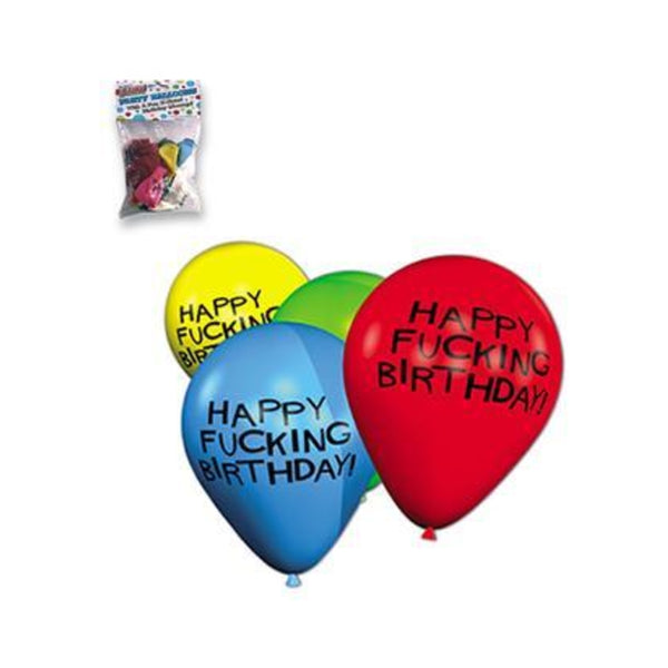 Happy Fucking Birthday 11in Balloons - 8 Per Pack