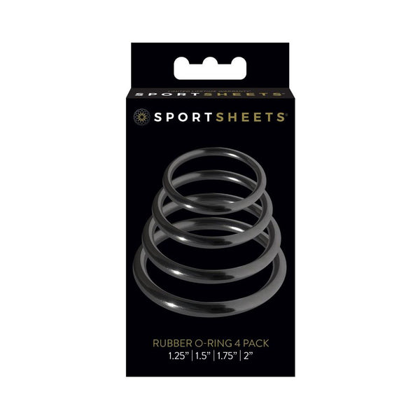 Sportsheets Rubber Rings 4 Pack Black