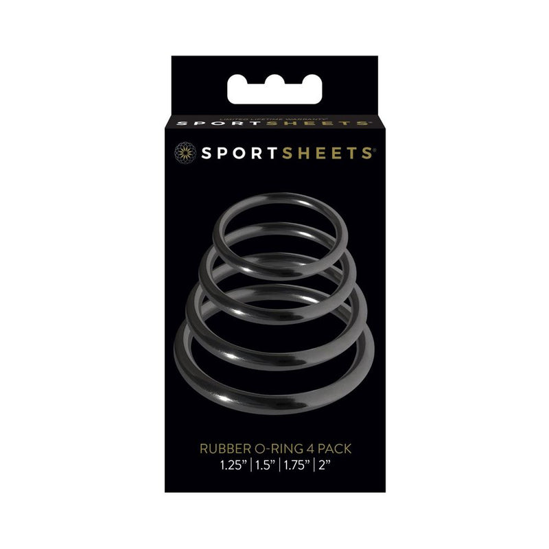 Sportsheets Rubber Rings 4 Pack Black