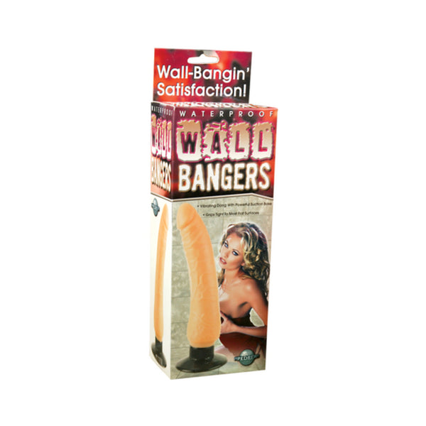 Waterproof Wall Bangers Beige Vibrating Dildo