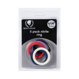 Rainbow Nitrile Cock Rings 5 Pack 1.25 inches