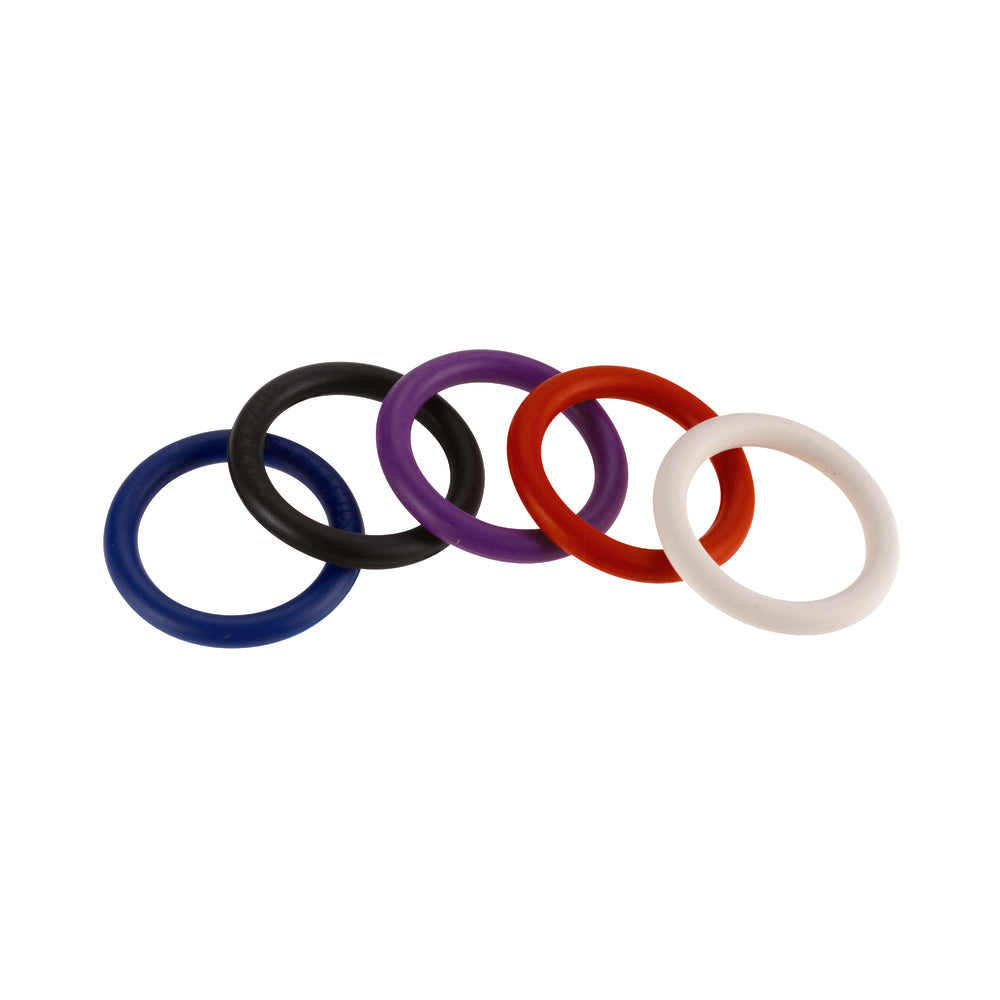 Rainbow Nitrile Cock Rings 5 Pack 1.25 inches