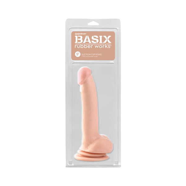 Basix Rubber Works 9 Inch Suction Cup Dong - Black