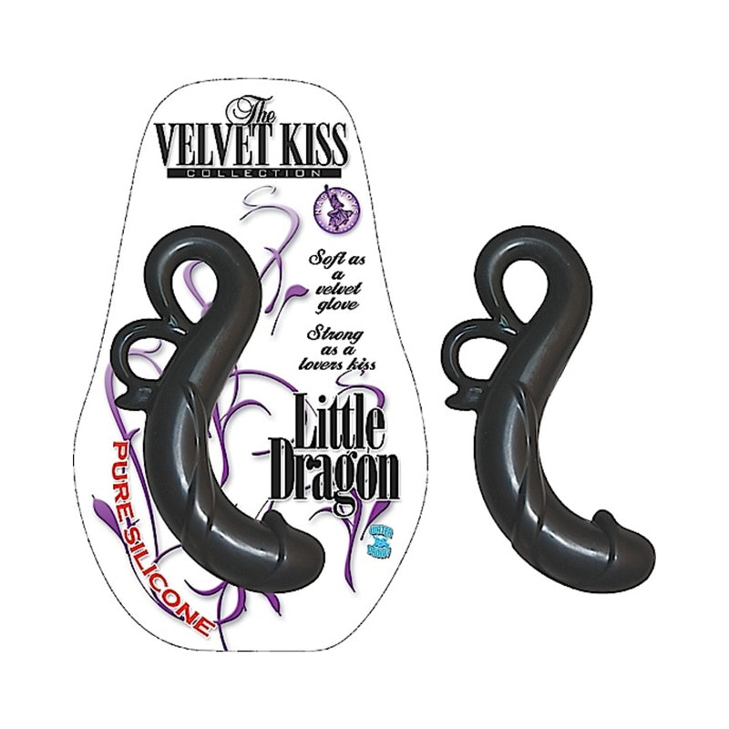The Velvet Kiss Collection Little Dragon Silicone Dong - Black