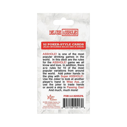 Deluxe Asshole Card Game Poker Size