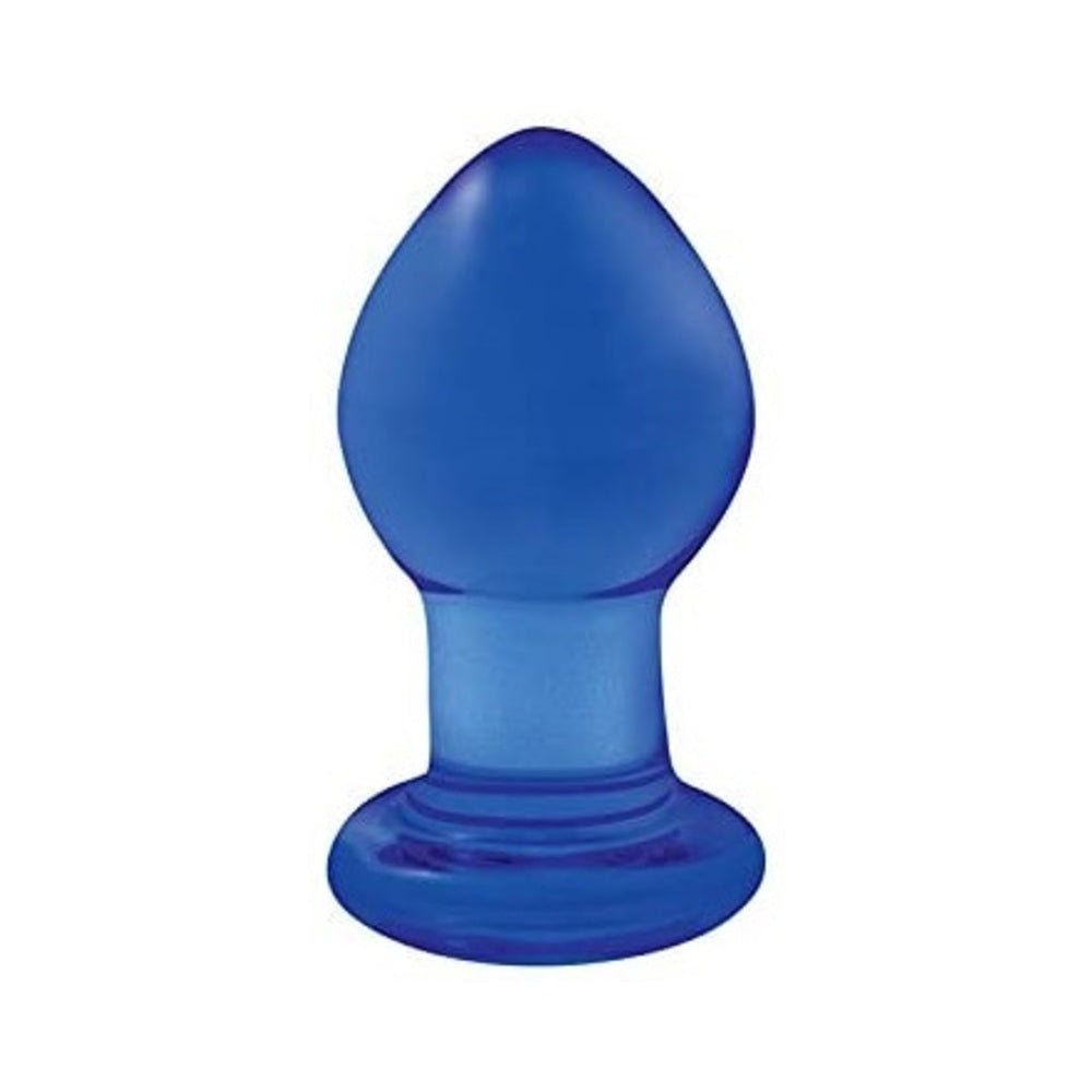 Crystal Premium Glass Plug - Small - Clear Blue